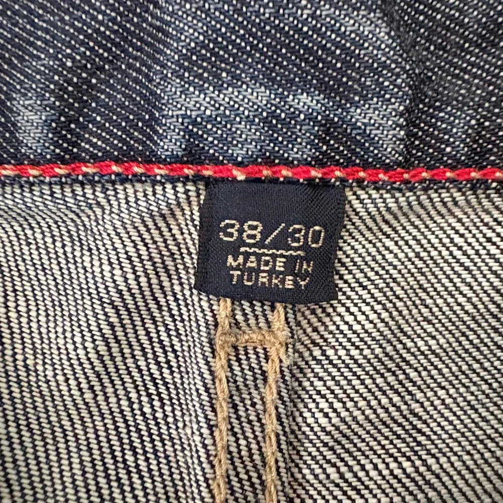 Banana Republic‎ Mens Straight Leg Button Fly Blue Jeans Dark Wash Distressed